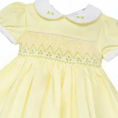 SS26 Baby Girls Lemon Easter Smock Dress Dainty Delilah