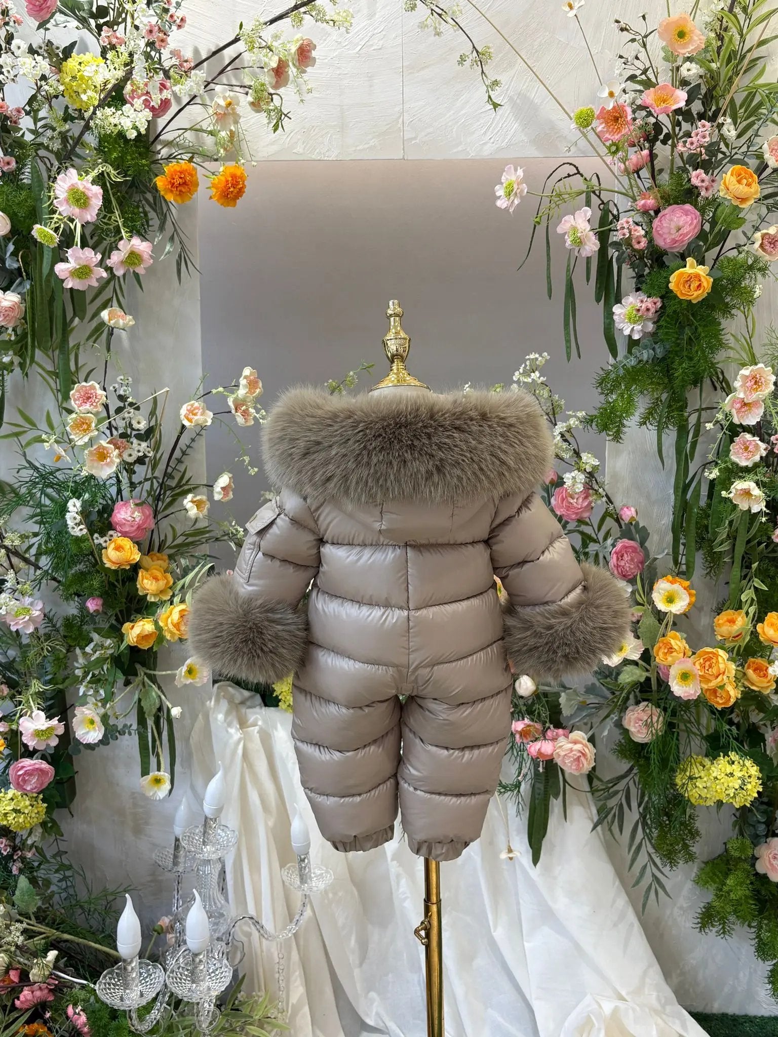 Camel Detachable Fur Snowsuit Dainty Delilah