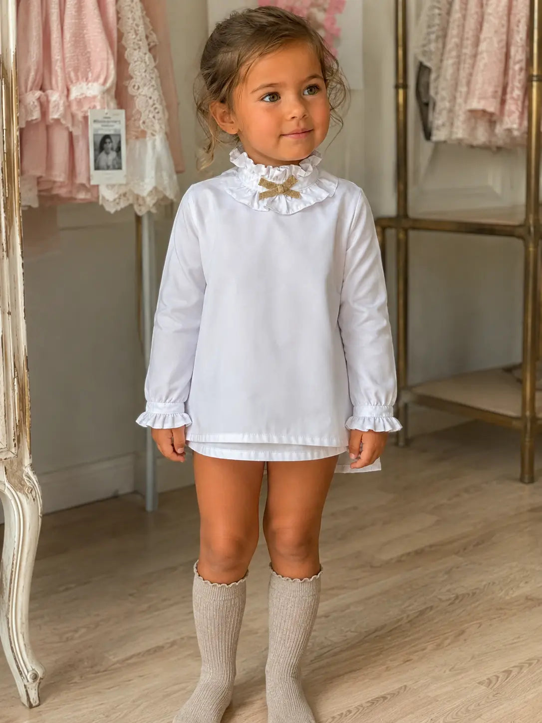 Babine White Spanish Frilly Shirt Babine