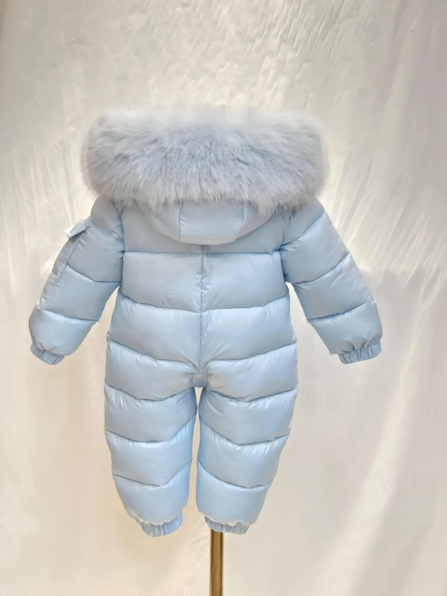 Baby Blue Detachable Fur Snowsuit - In Stock Dainty Delilah