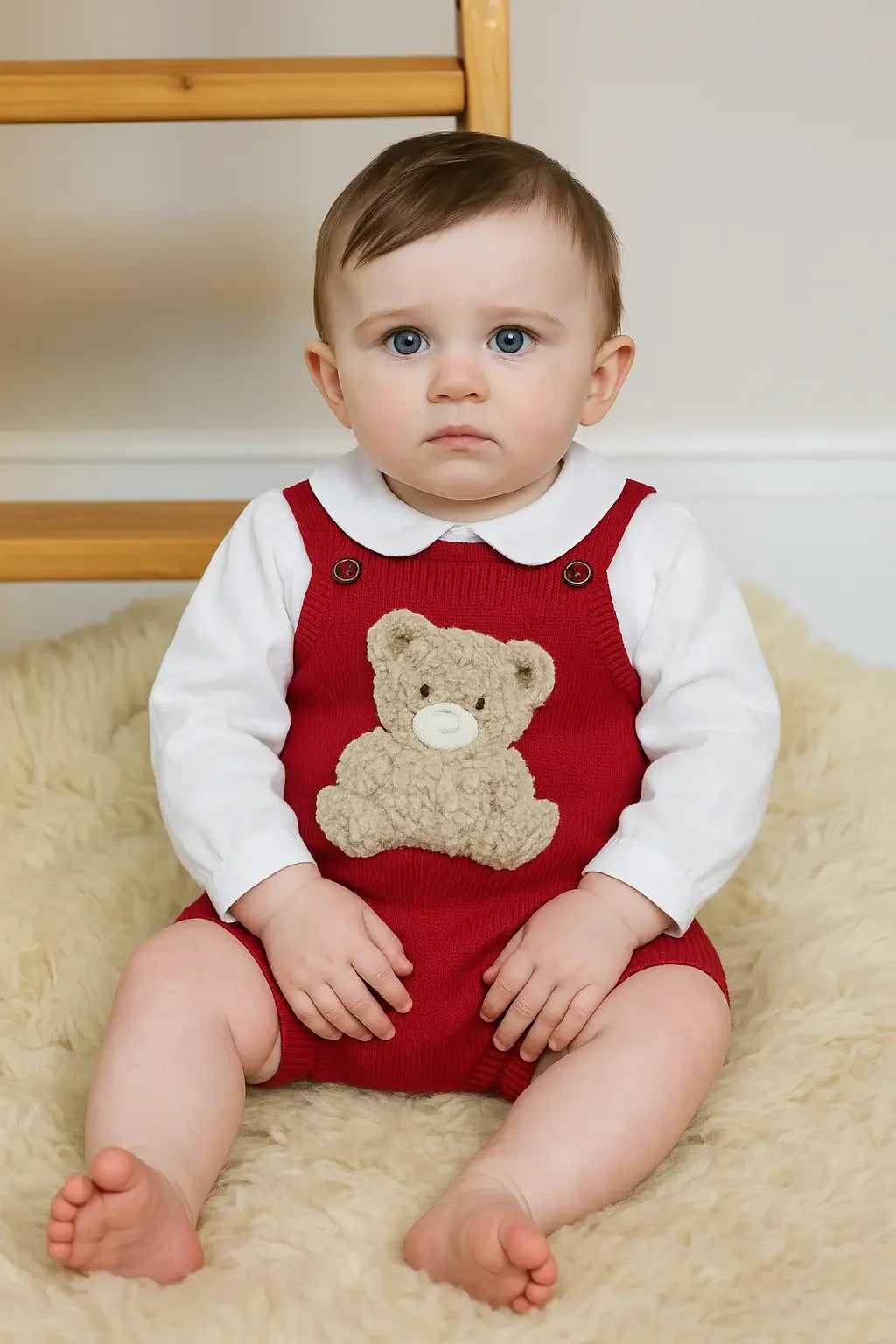 AW25 Pex Baby Red Unisex Teddy Romper & Shirt Pex Baby