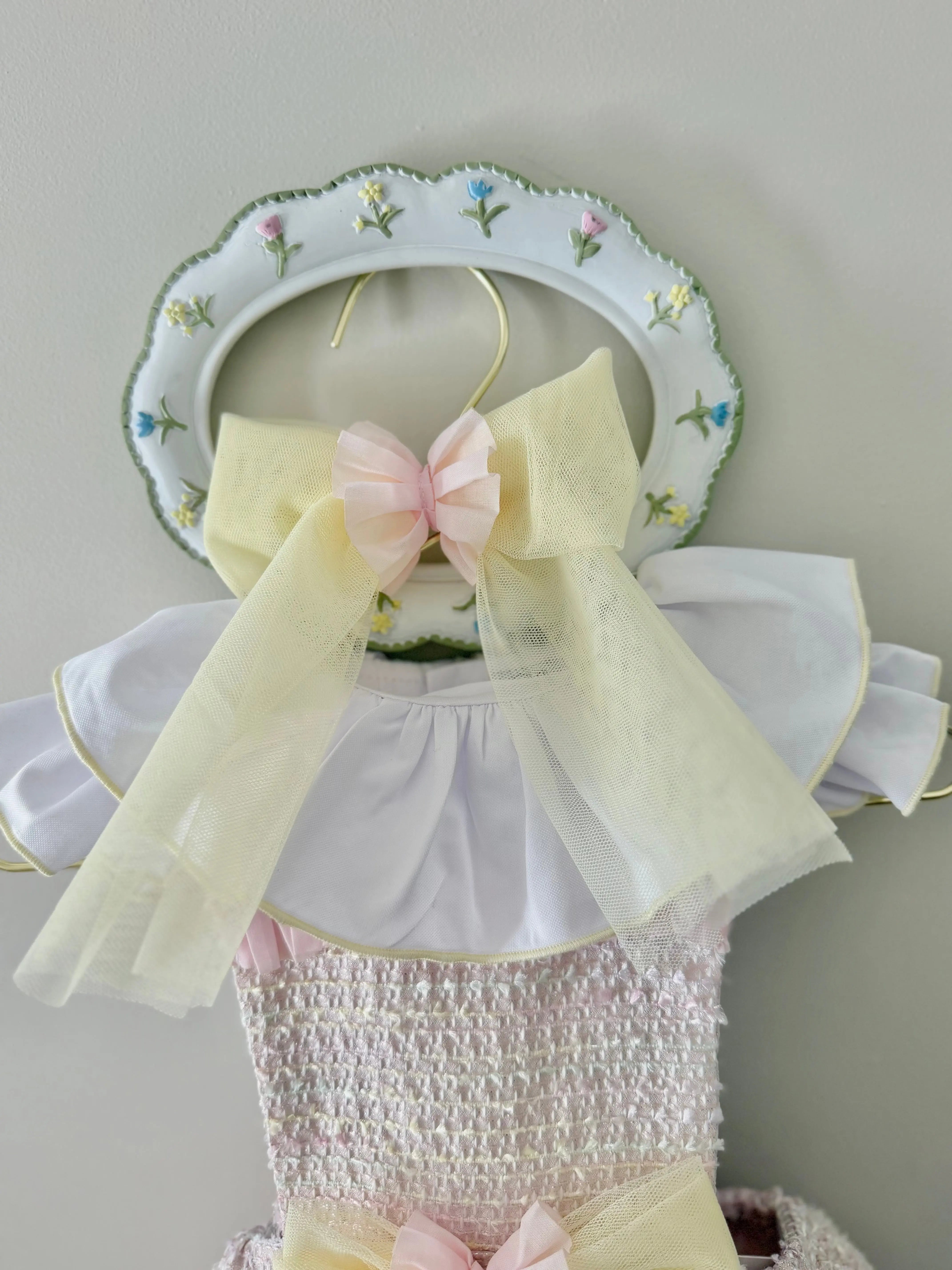 SS26 Naxos Girls Pink & Lemon Tulle Hair Bow Naxos