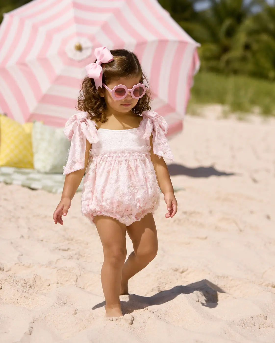 SS26 Baby Girls Multi Tulle Pink Romper Dainty Delilah
