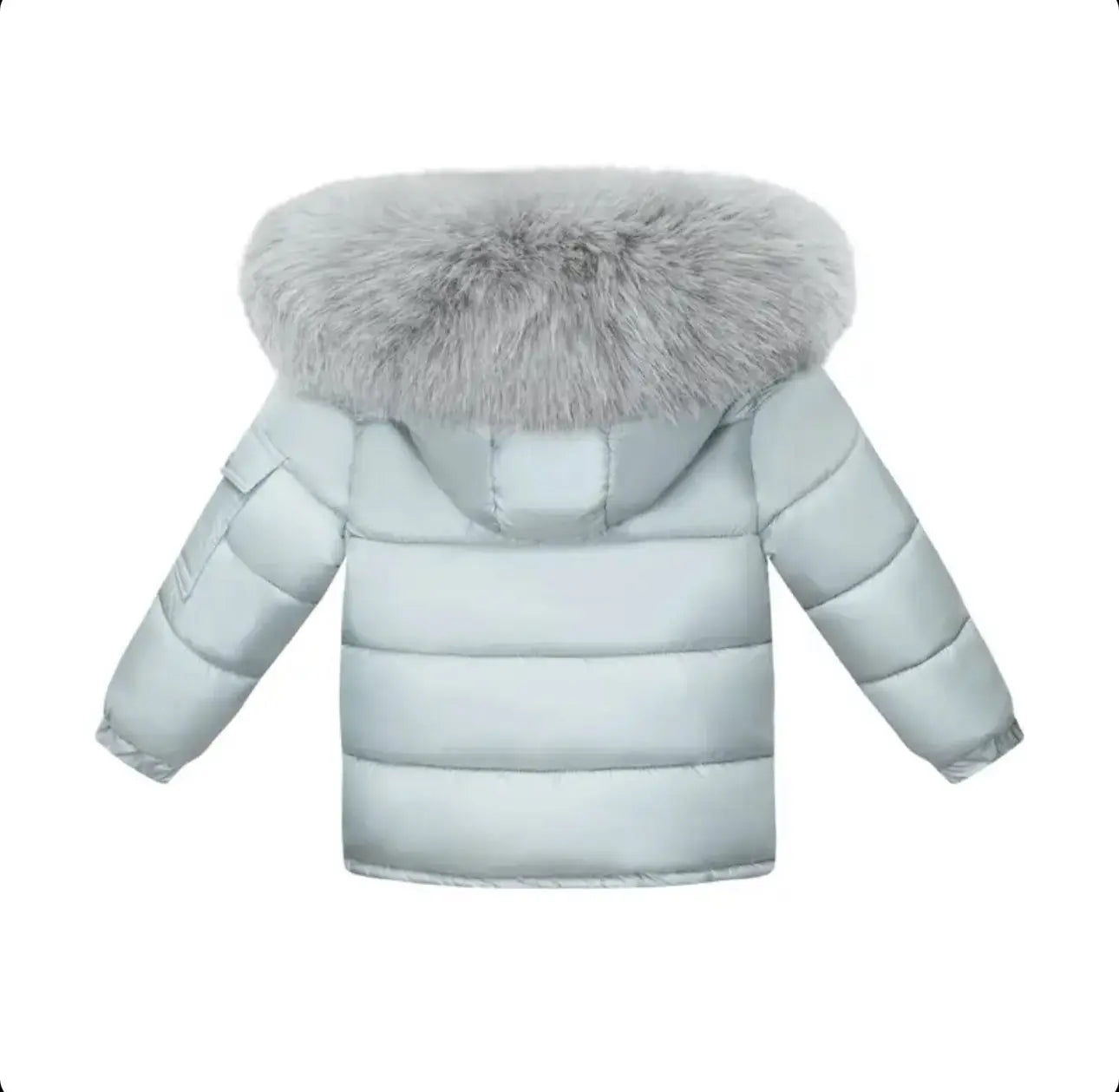 Grey Fur Hood Unisex Coat Dainty Delilah
