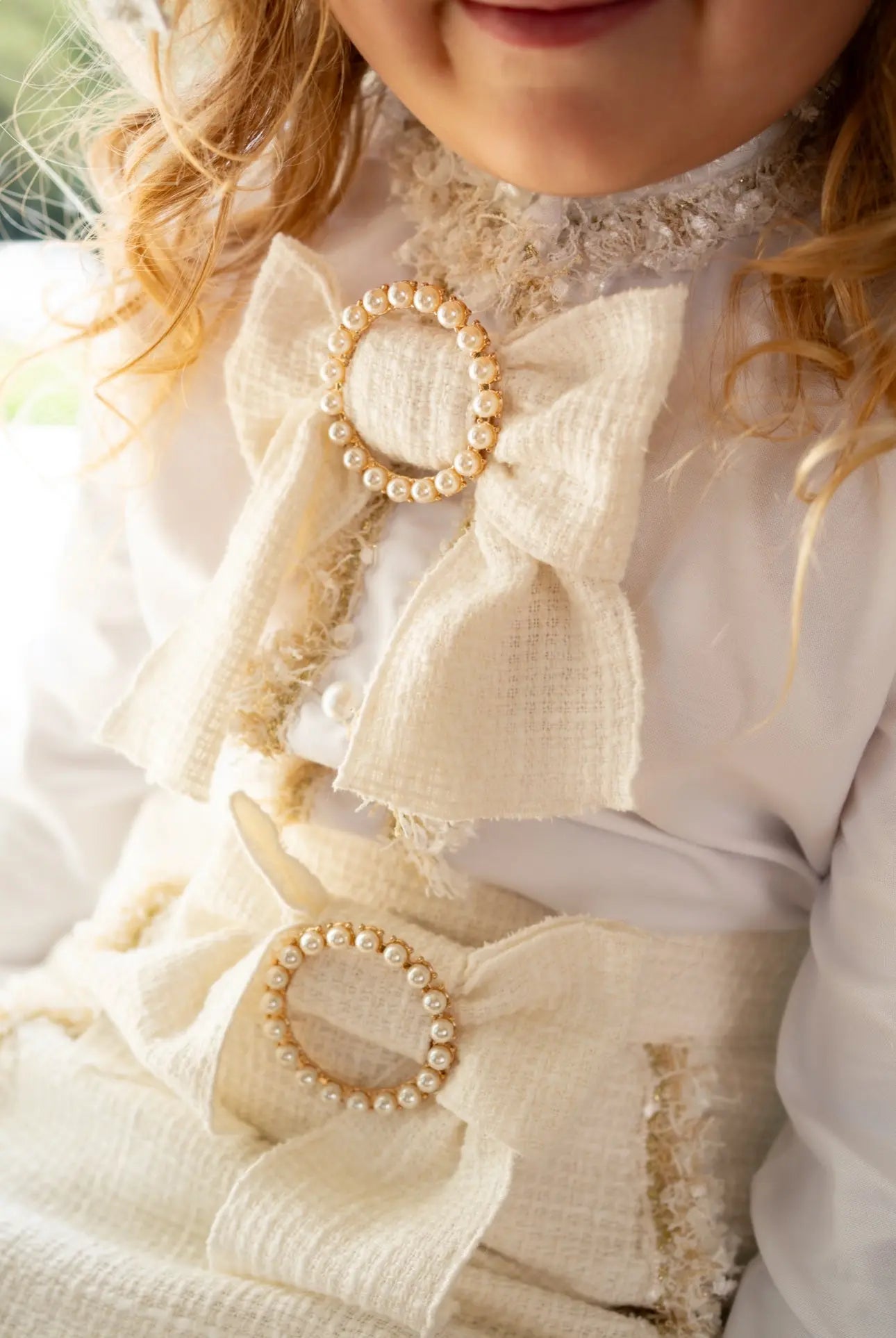 AW25 Naxos Girls Cream Tweed Blazer & Skirt Set Naxos