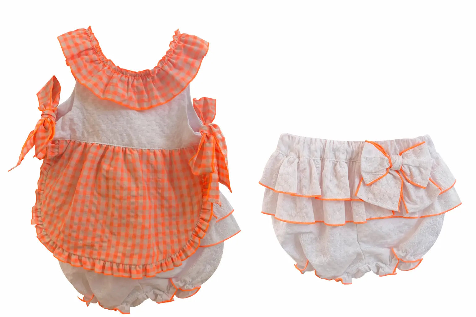 SS26 Babine Girls Neon Gingham Short Set Babine