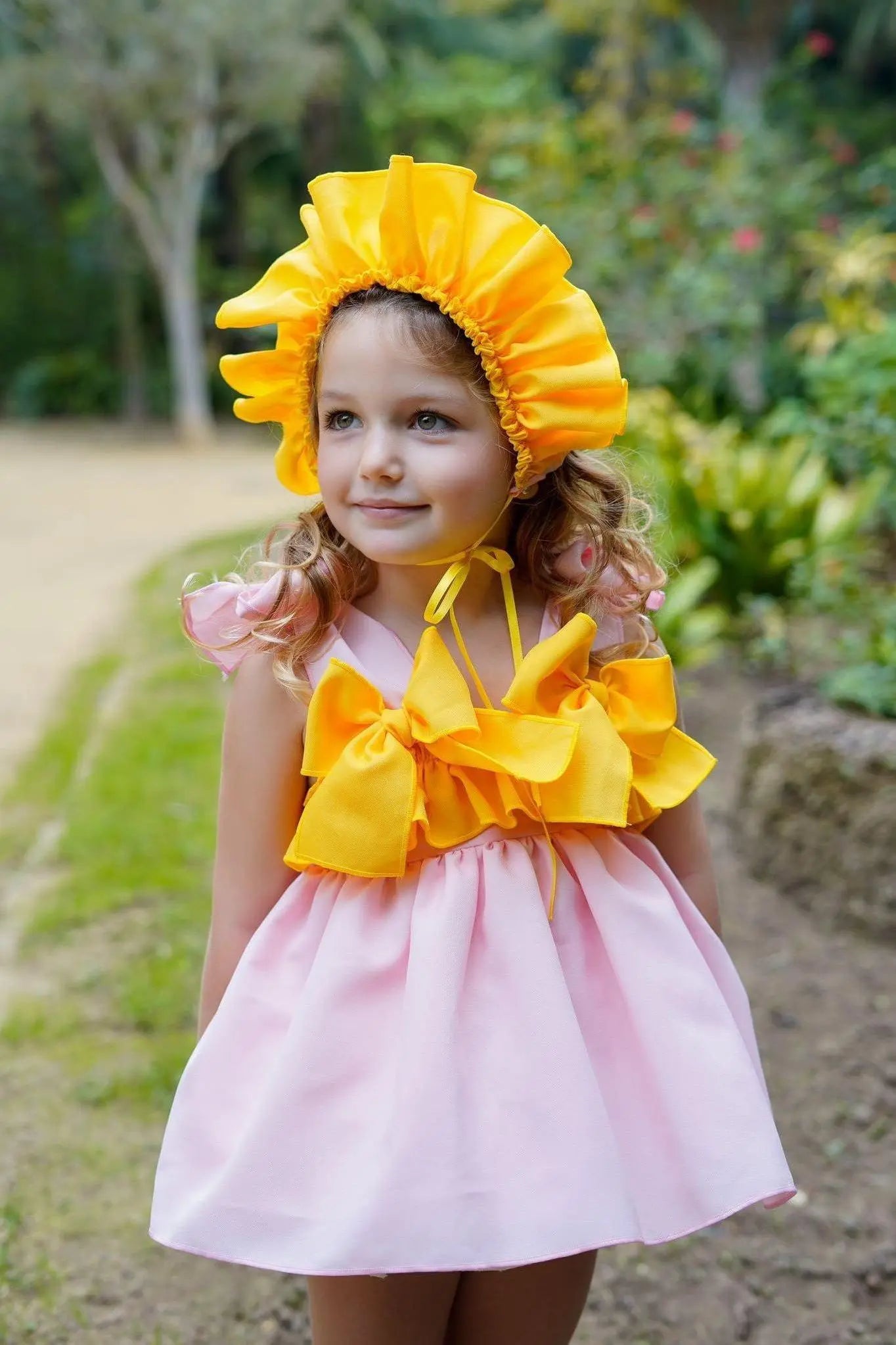 SS25 Ela Confeccion Sunflower Dress & Bonnet Ela Confeccion