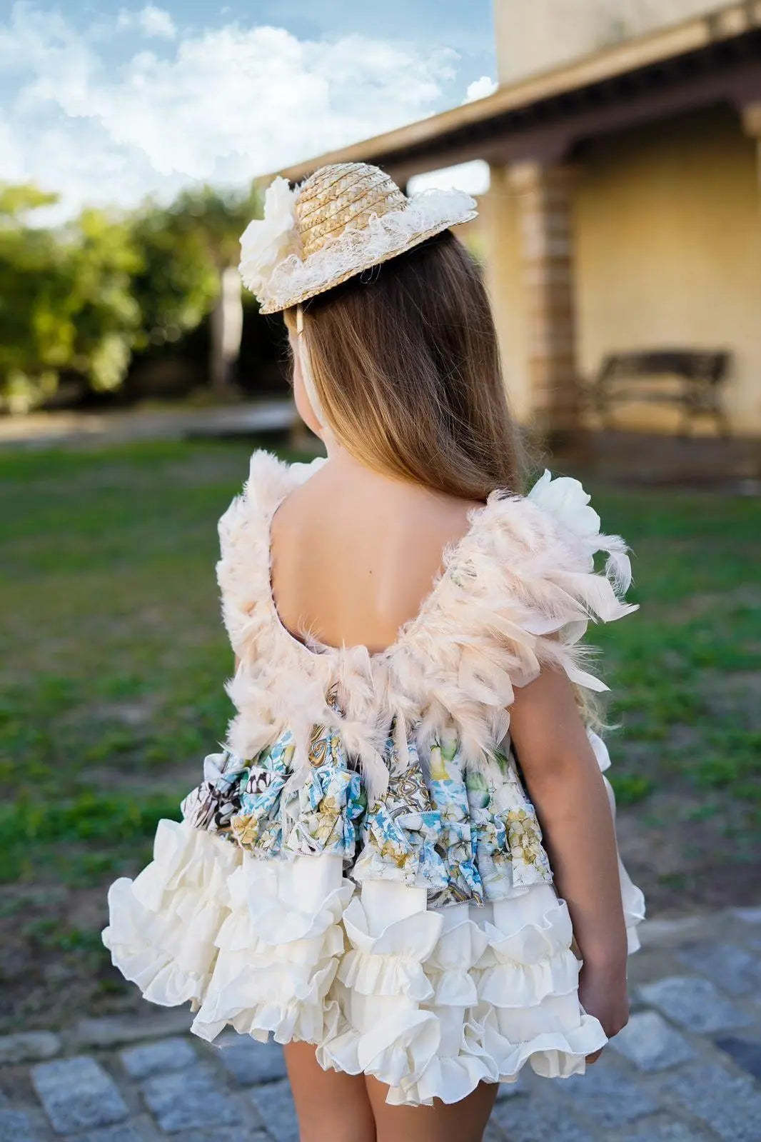 SS25 Ela Confeccion Feather Dress, Knickers & Hat Ela Confeccion