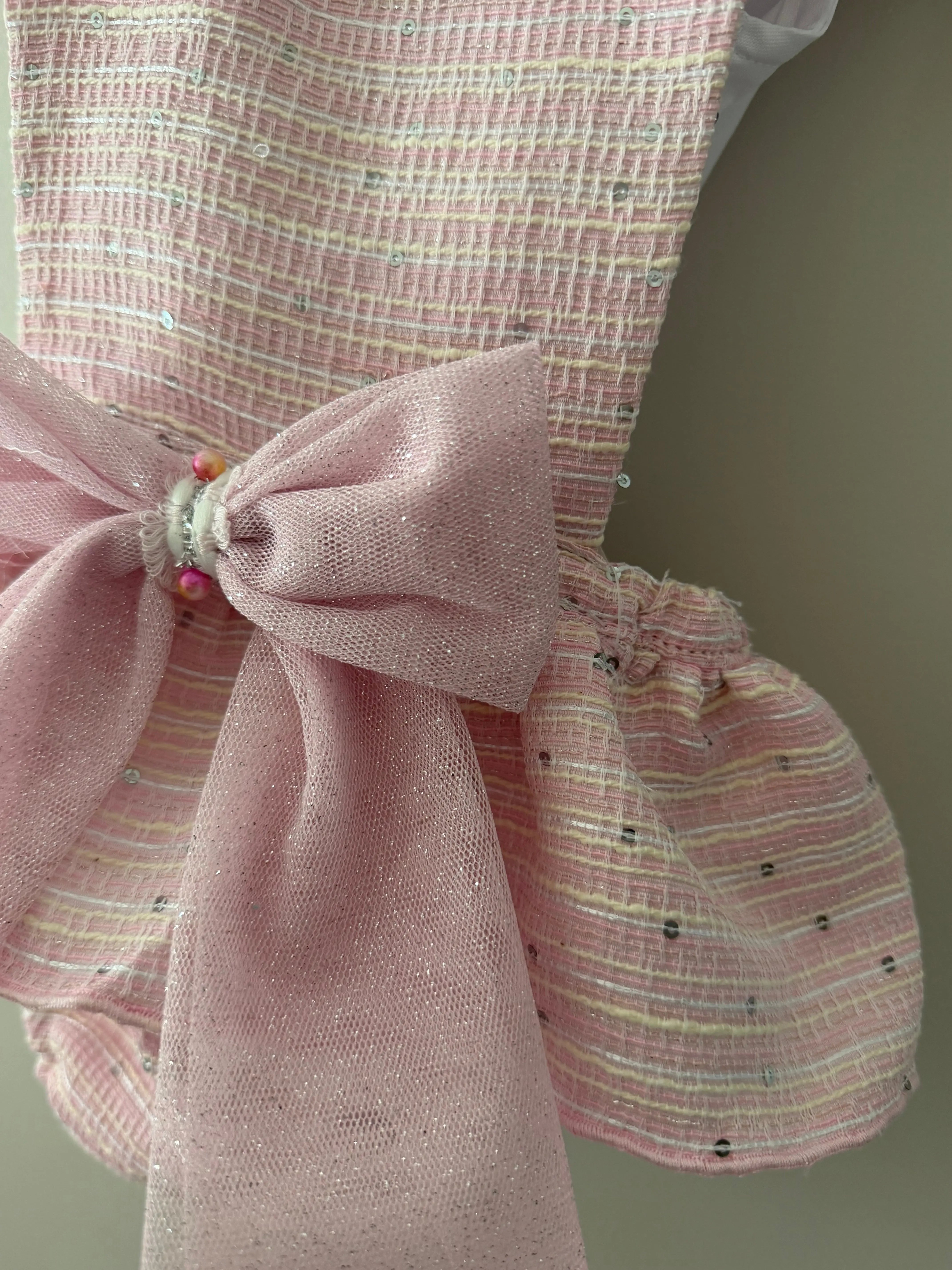 SS26 Naxos Baby Girls Pink Sequin Shirt & H Bar Romper Naxos