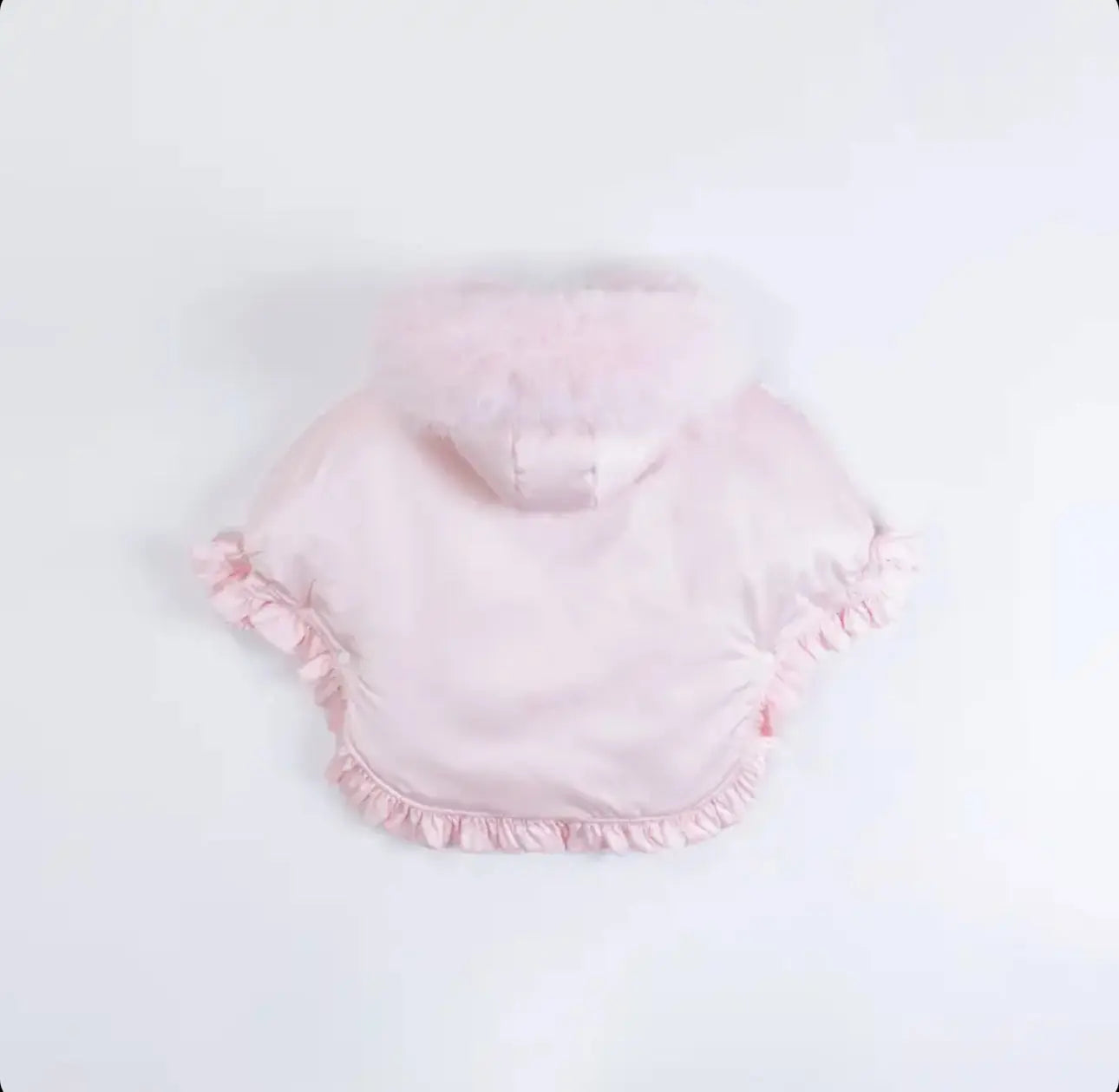 Pink Crystal Tulle Fur Hooded Cape Dainty Delilah