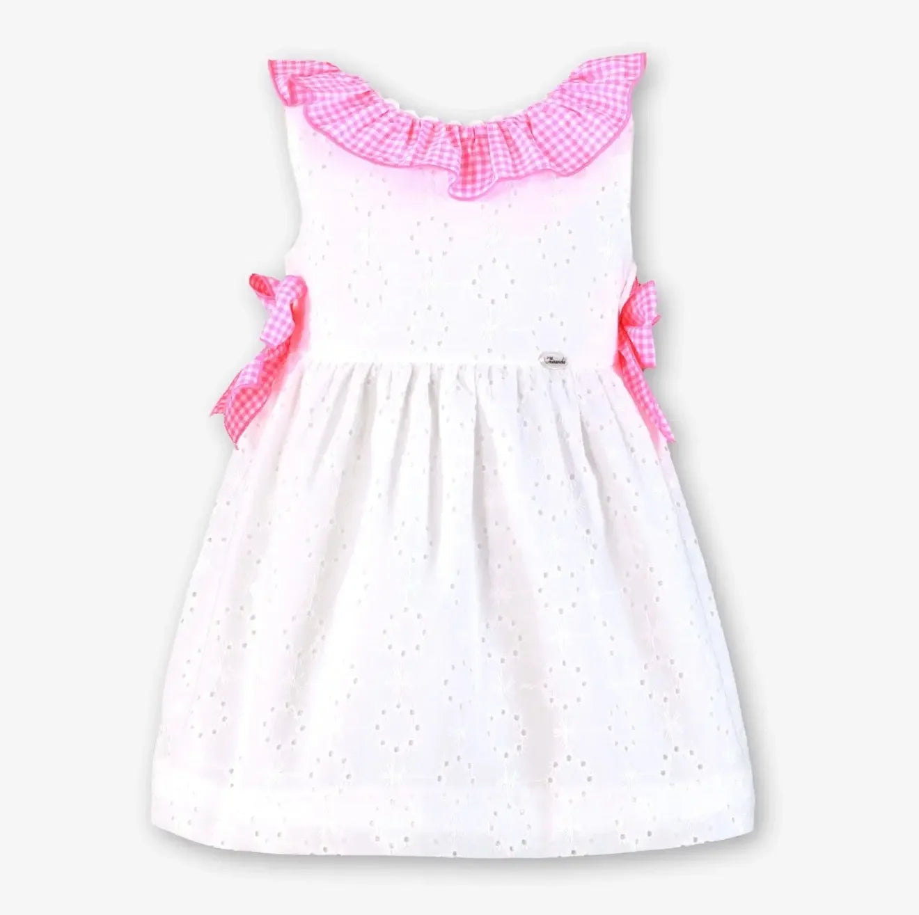 Miranda Girls White & Neon Pink Sun Dress Miranda
