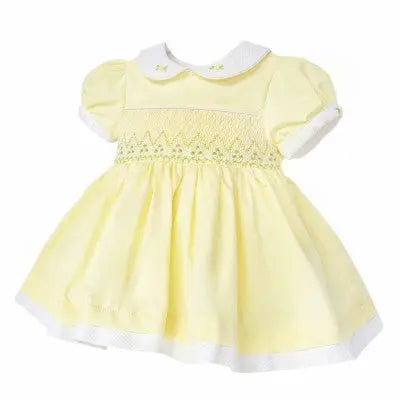 SS26 Baby Girls Lemon Easter Smock Dress Dainty Delilah