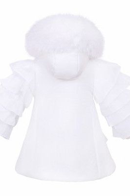 Girls White Frilly Fur Coat Dainty Delilah