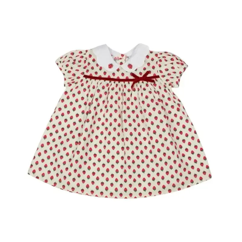 SS26 Baby Girls Strawberry Traditional Dress Dainty Delilah