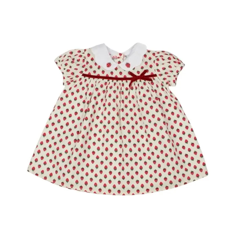 SS26 Baby Girls Strawberry Traditional Dress Dainty Delilah