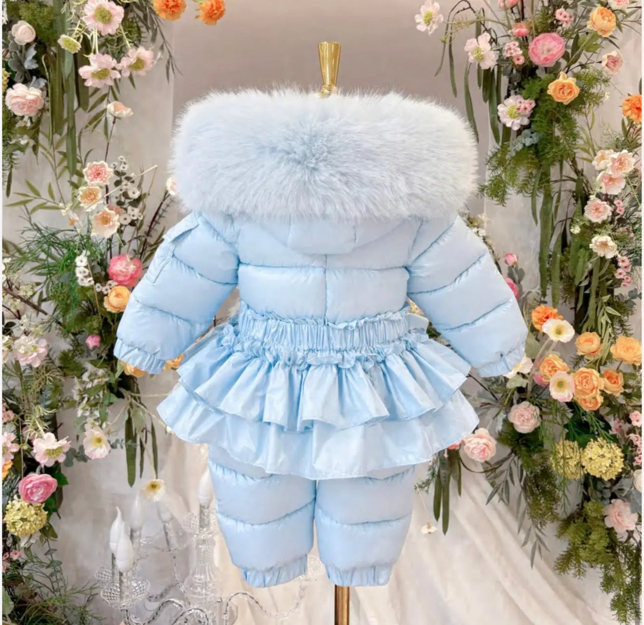 Baby Blue Detachable Skirt ( Unisex ) Snowsuit - Pre Order Dainty Delilah