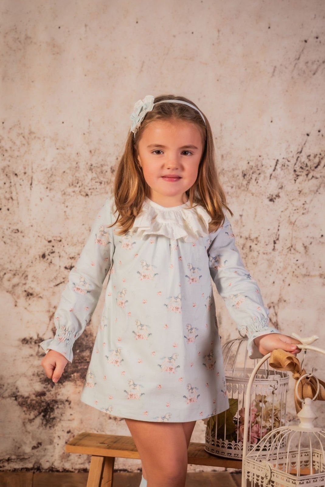 AW24 Babine Girls Blue Carousel Dress Babine
