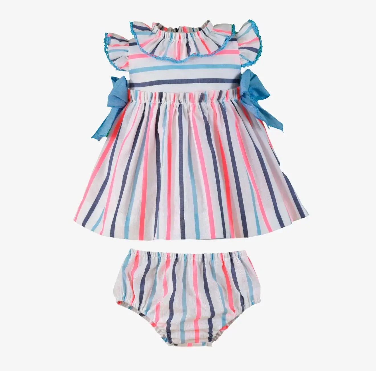 Miranda Baby Girls Neon Stripe Dress & Knickers Miranda