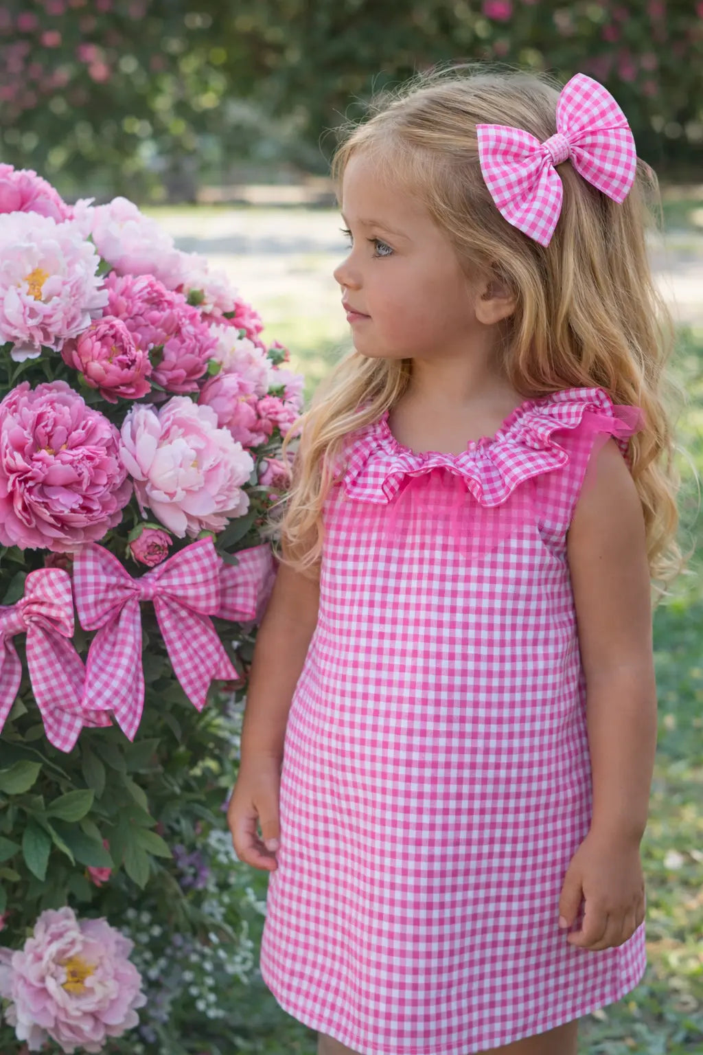 Babine Girls Gingham Tulle A Line Dress Babine