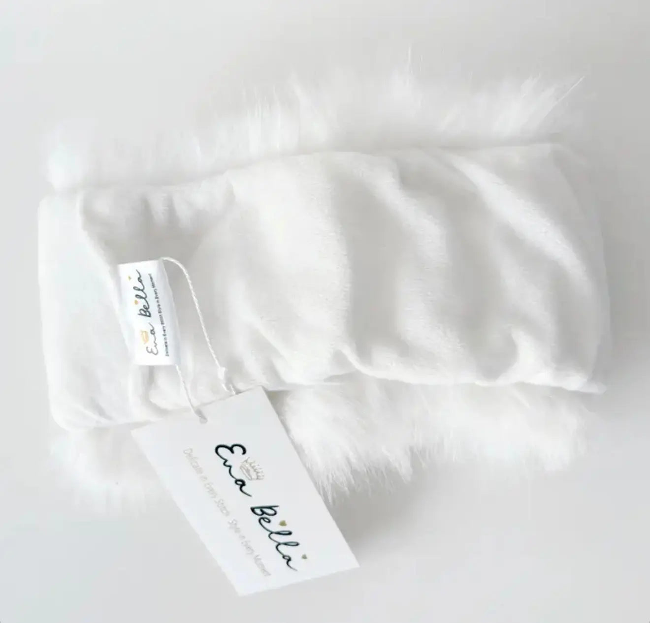 White Fur Headband / Ear Warmers Dainty Delilah