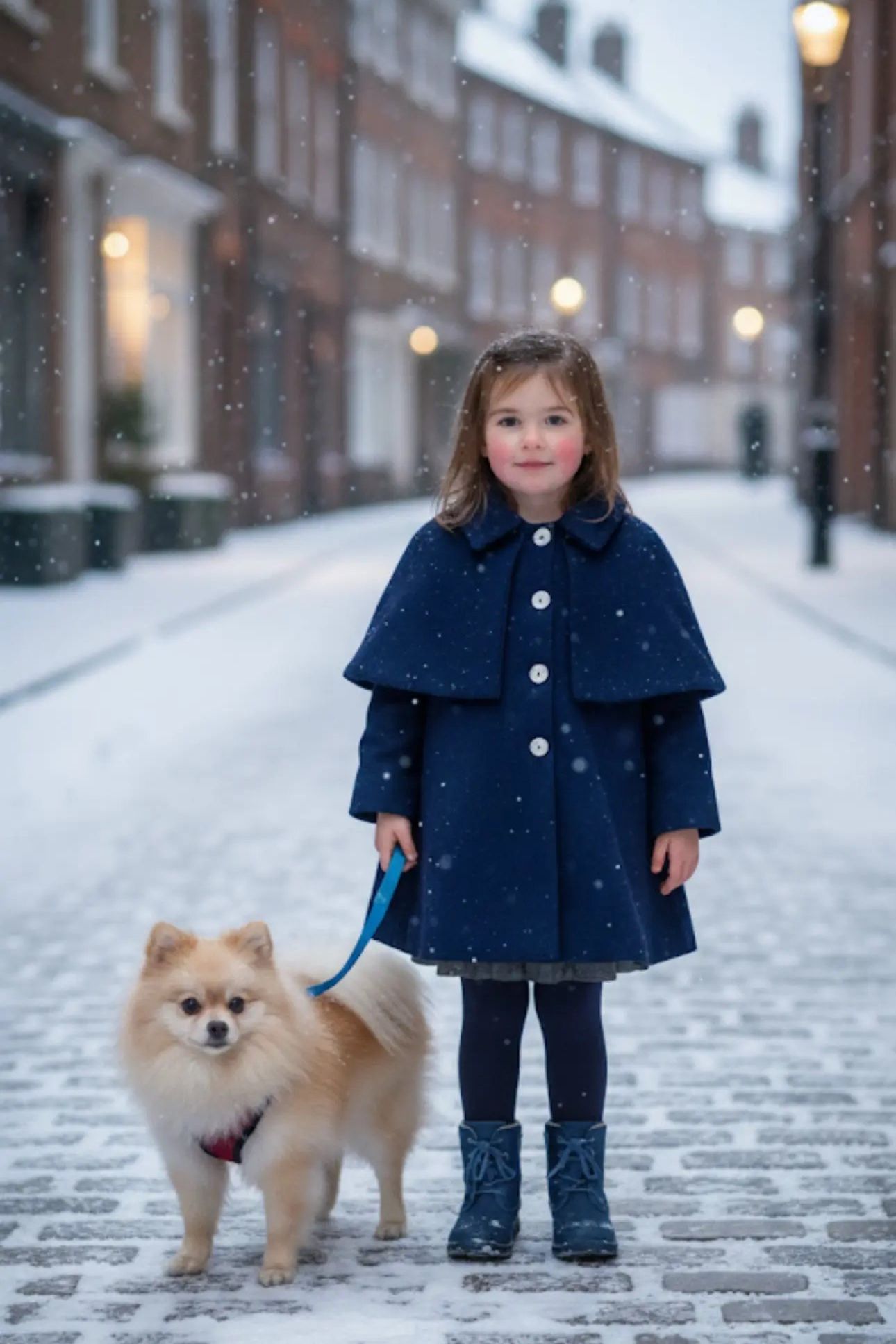 Babine Navy Cape Girls Coat Babine