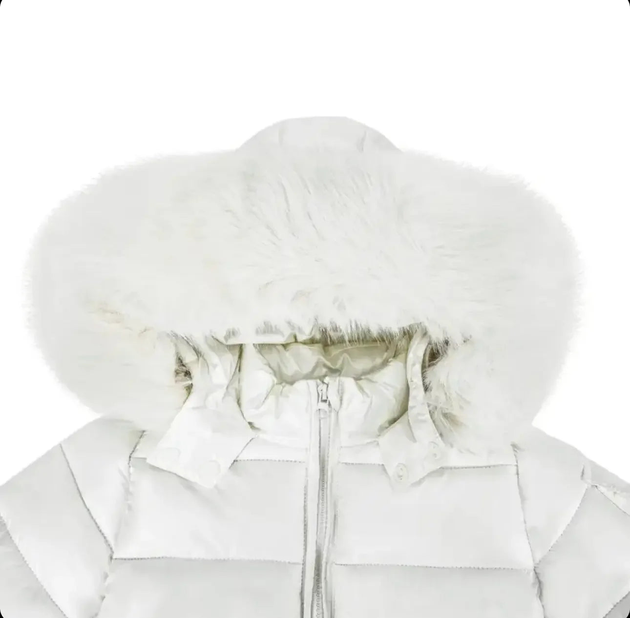 Cream Fur Hood Unisex Coat Dainty Delilah
