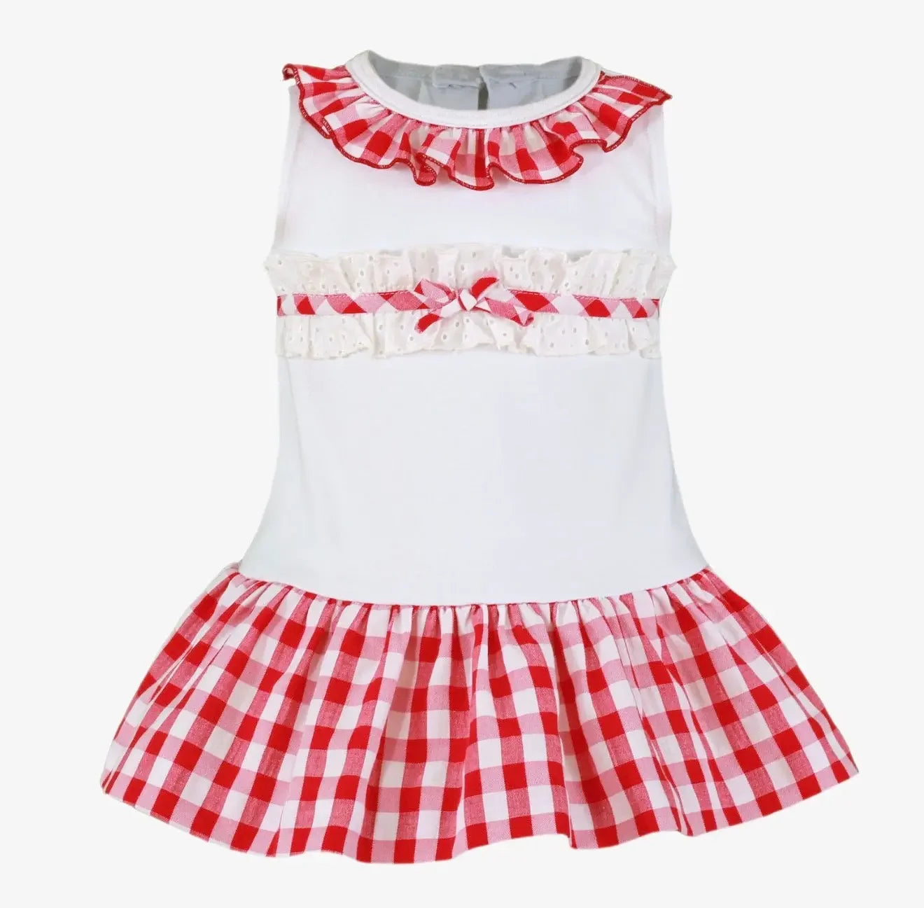 Miranda Baby Girls Red & White Check Summer Dress Miranda