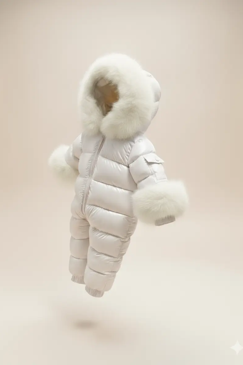 Cream Detachable Fur Snowsuit Dainty Delilah