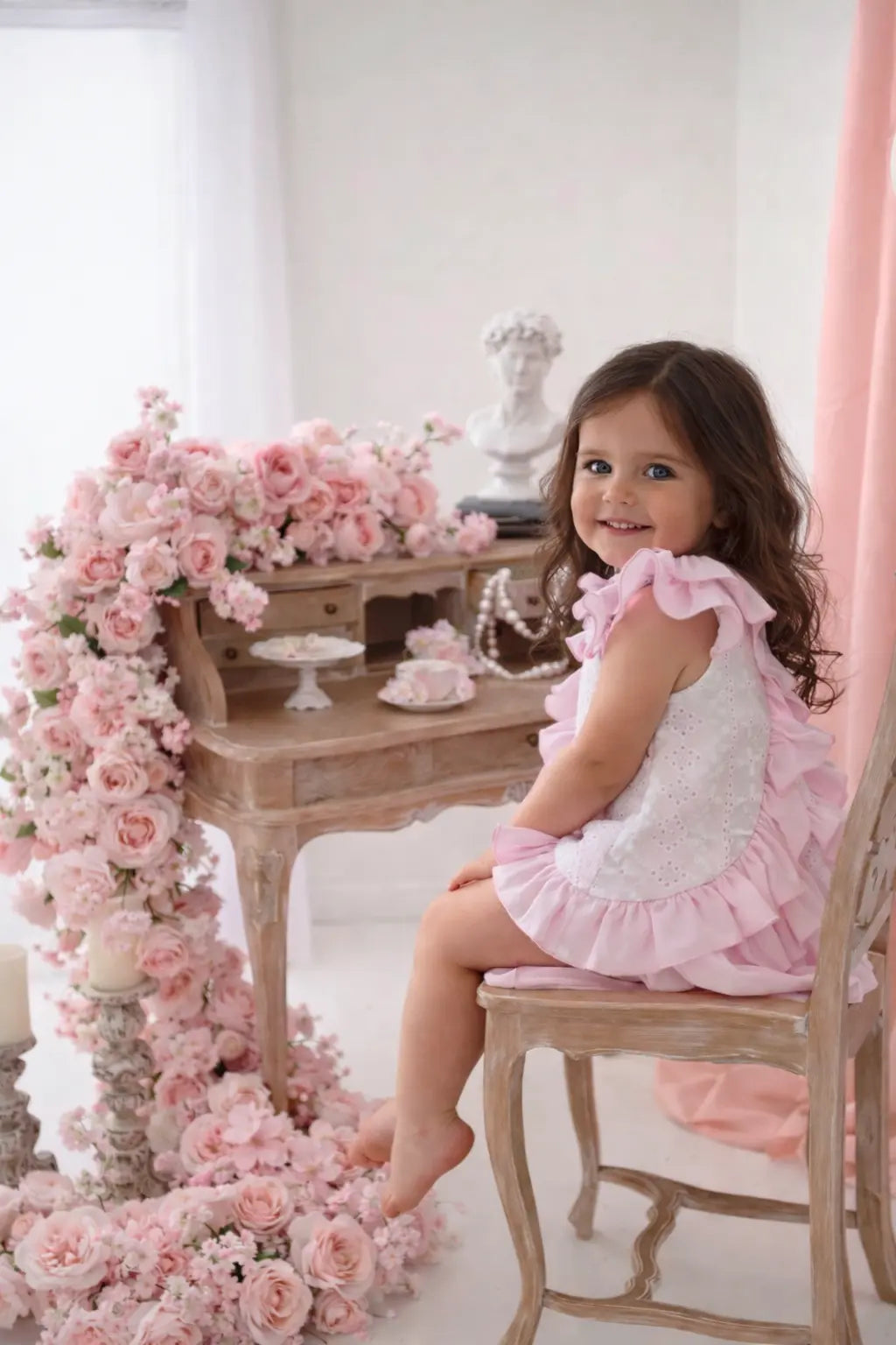 SS26 Baby Girls White Embroidery Dress & Knickers Dainty Delilah