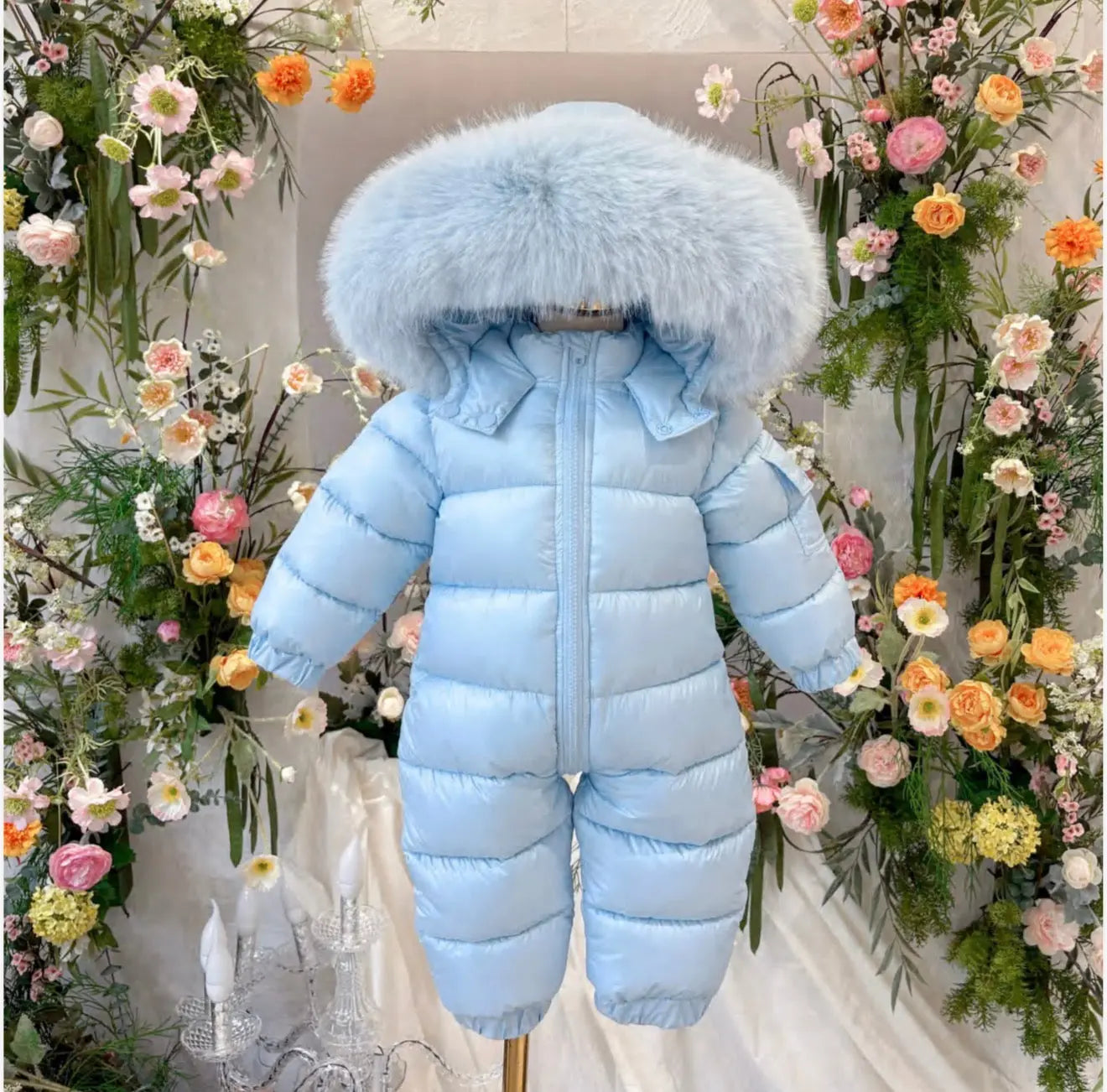 Baby Blue Detachable Skirt ( Unisex ) Snowsuit - Pre Order Dainty Delilah
