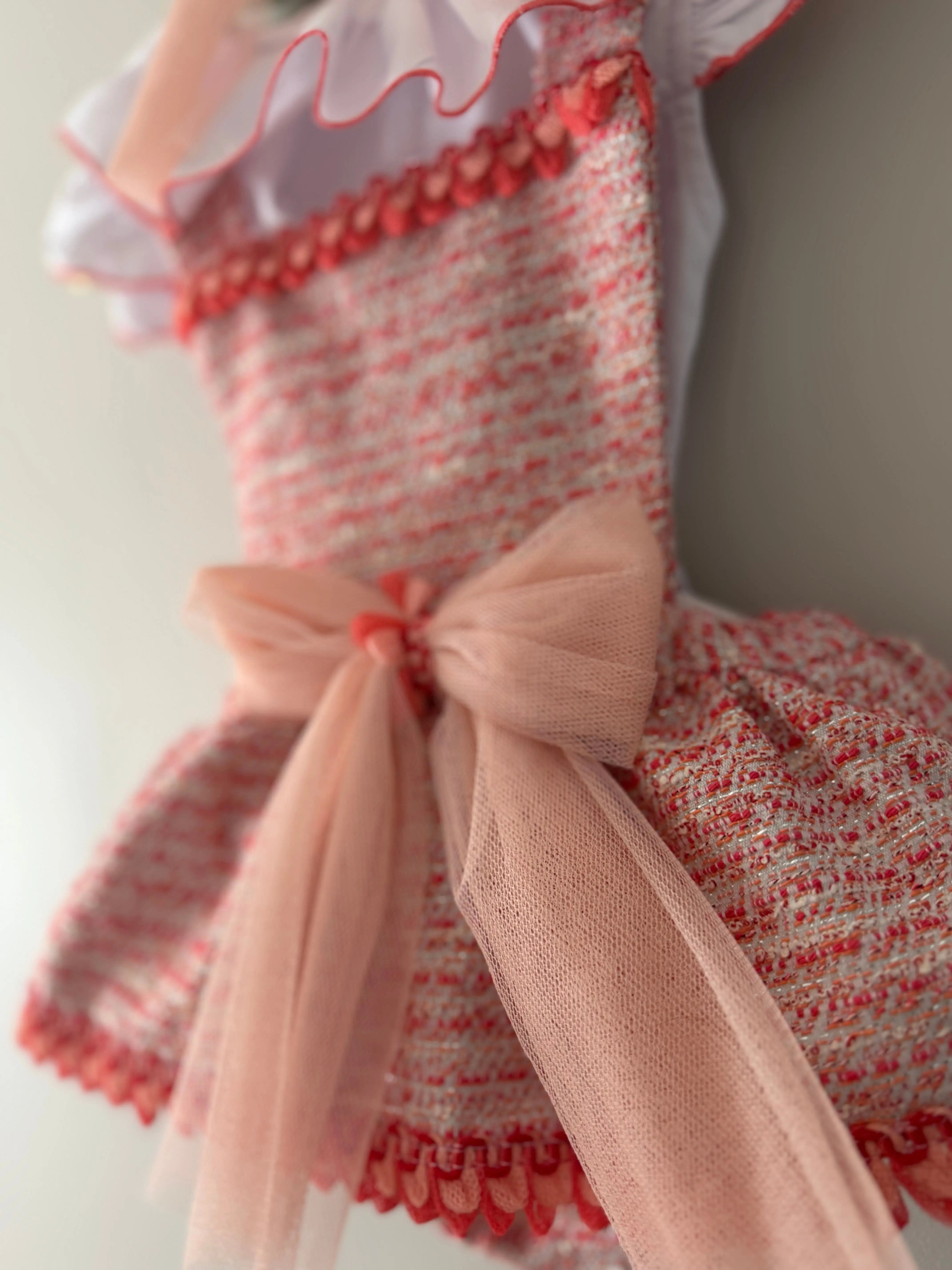 SS26 Naxos Baby Girls Coral & Peach Shirt & H Bar Romper Naxos