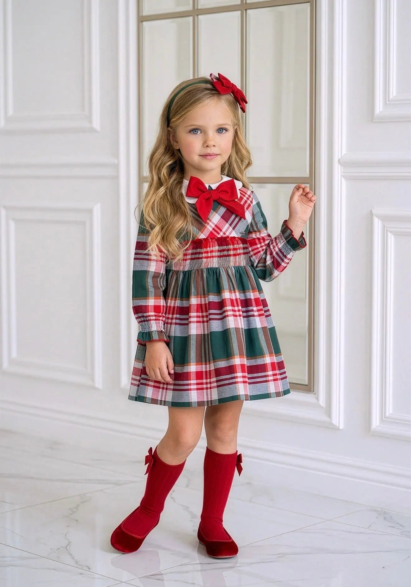 AW26 Miranda Girls Christmas Tartan Dress Miranda