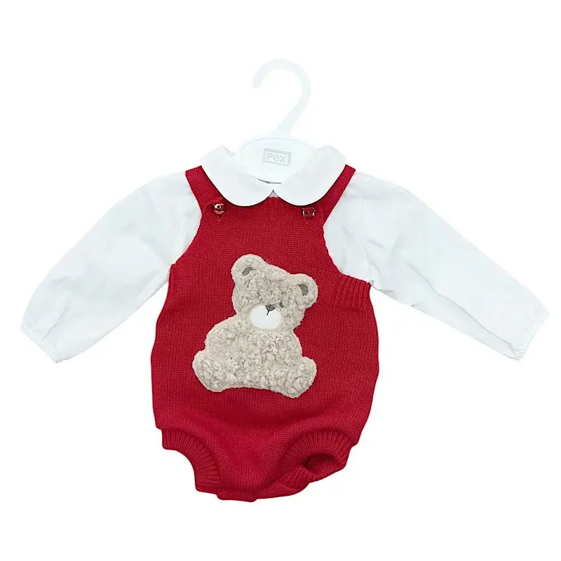 AW25 Pex Baby Red Unisex Teddy Romper & Shirt Pex Baby
