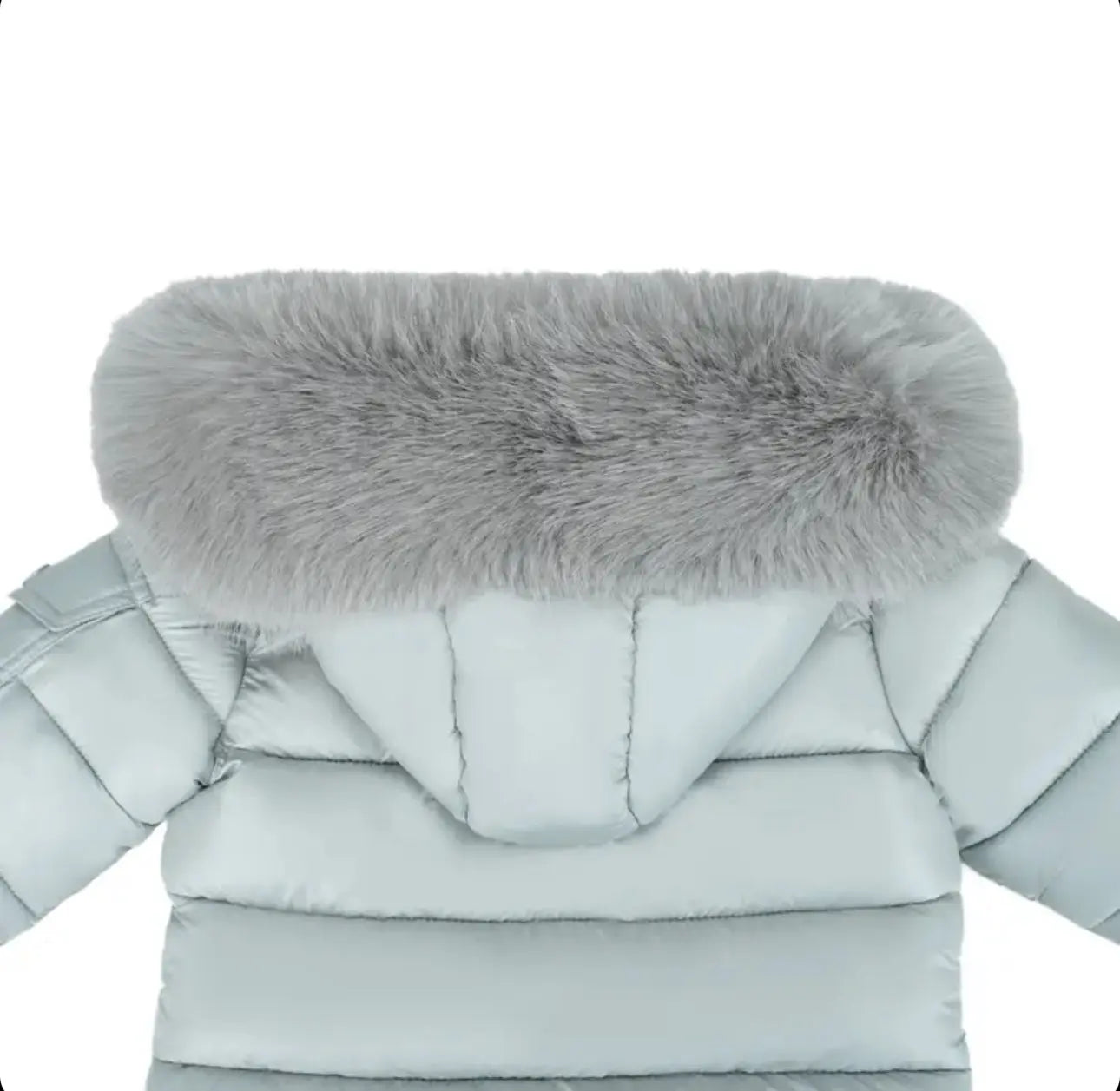 Grey Fur Hood Unisex Coat Dainty Delilah