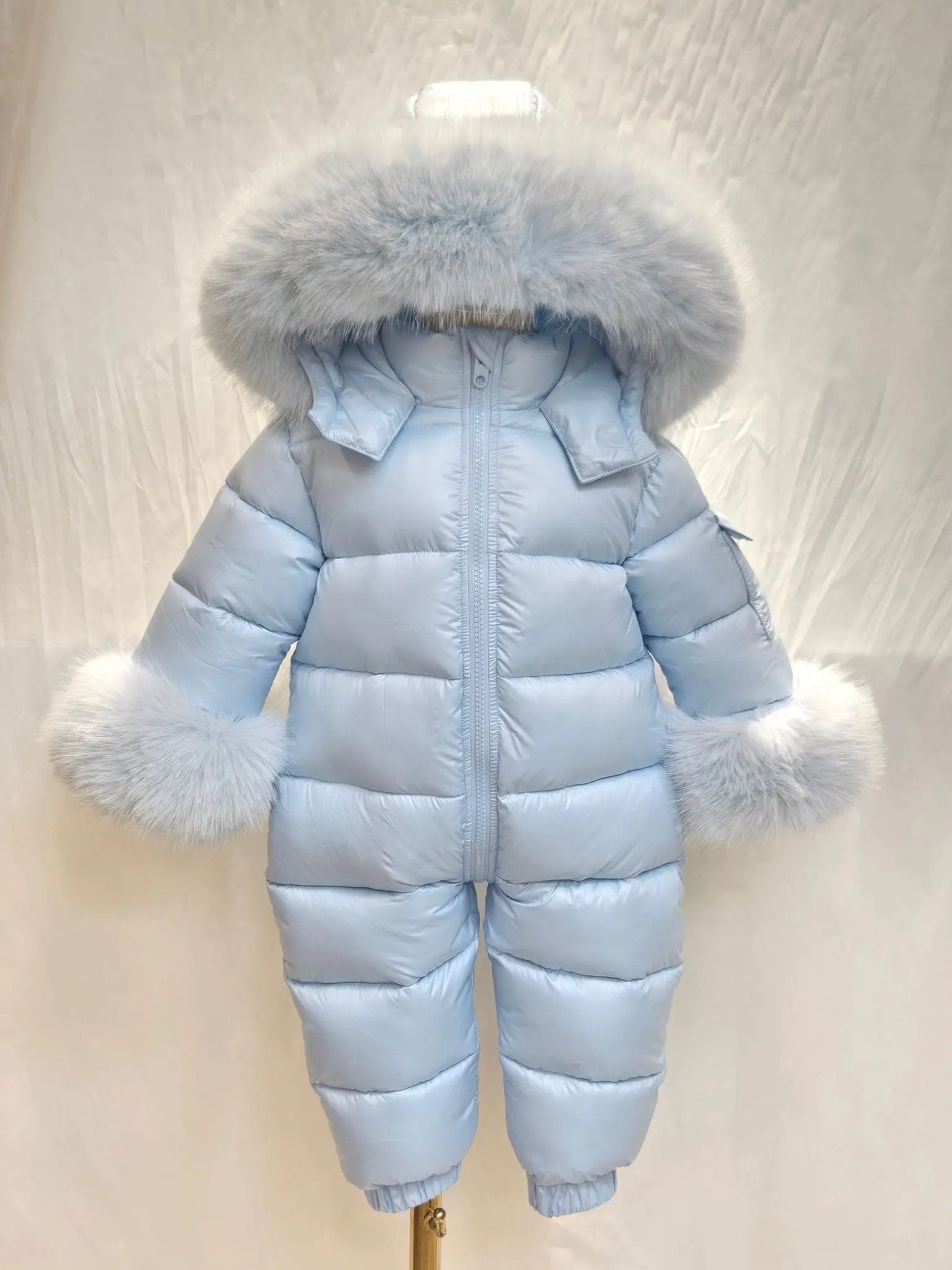 Baby Blue Detachable Fur Snowsuit Dainty Delilah