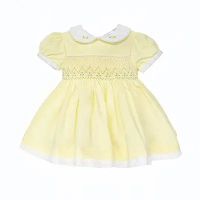 SS26 Baby Girls Lemon Easter Smock Dress Dainty Delilah