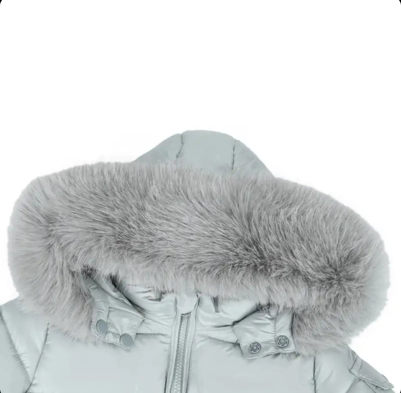Grey Fur Hood Unisex Coat Dainty Delilah
