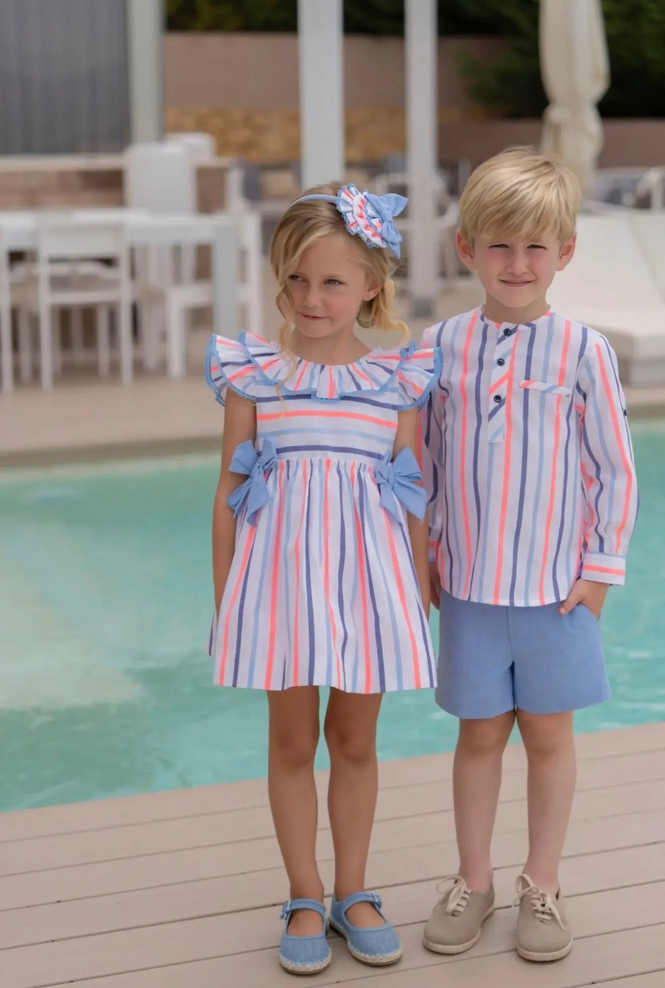 Miranda Girls Neon Stripe Sun Dress Miranda