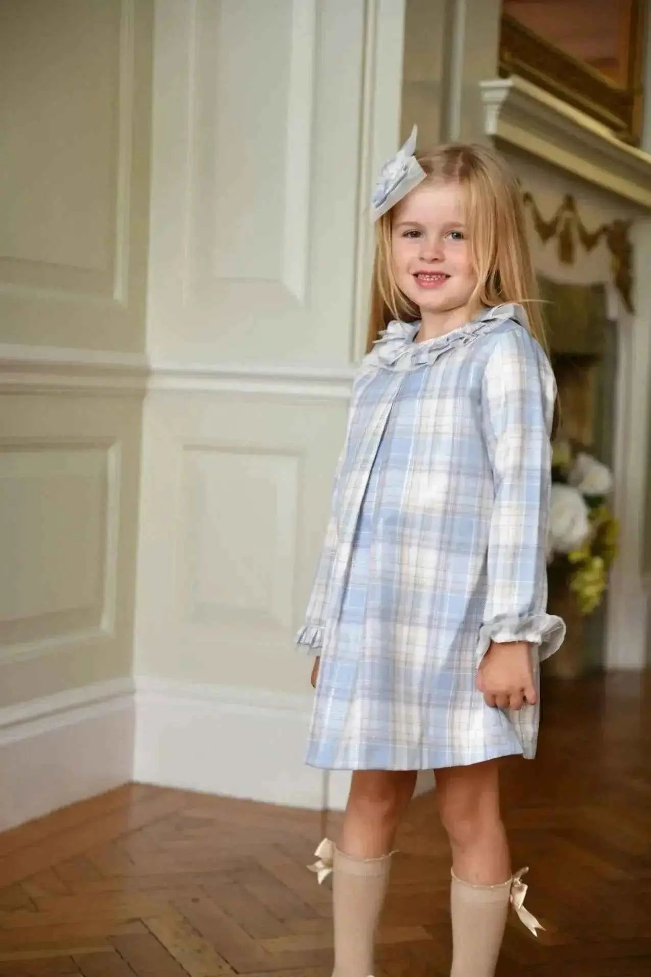 AW24 Babine Girls Blue & Silver Aline Dress