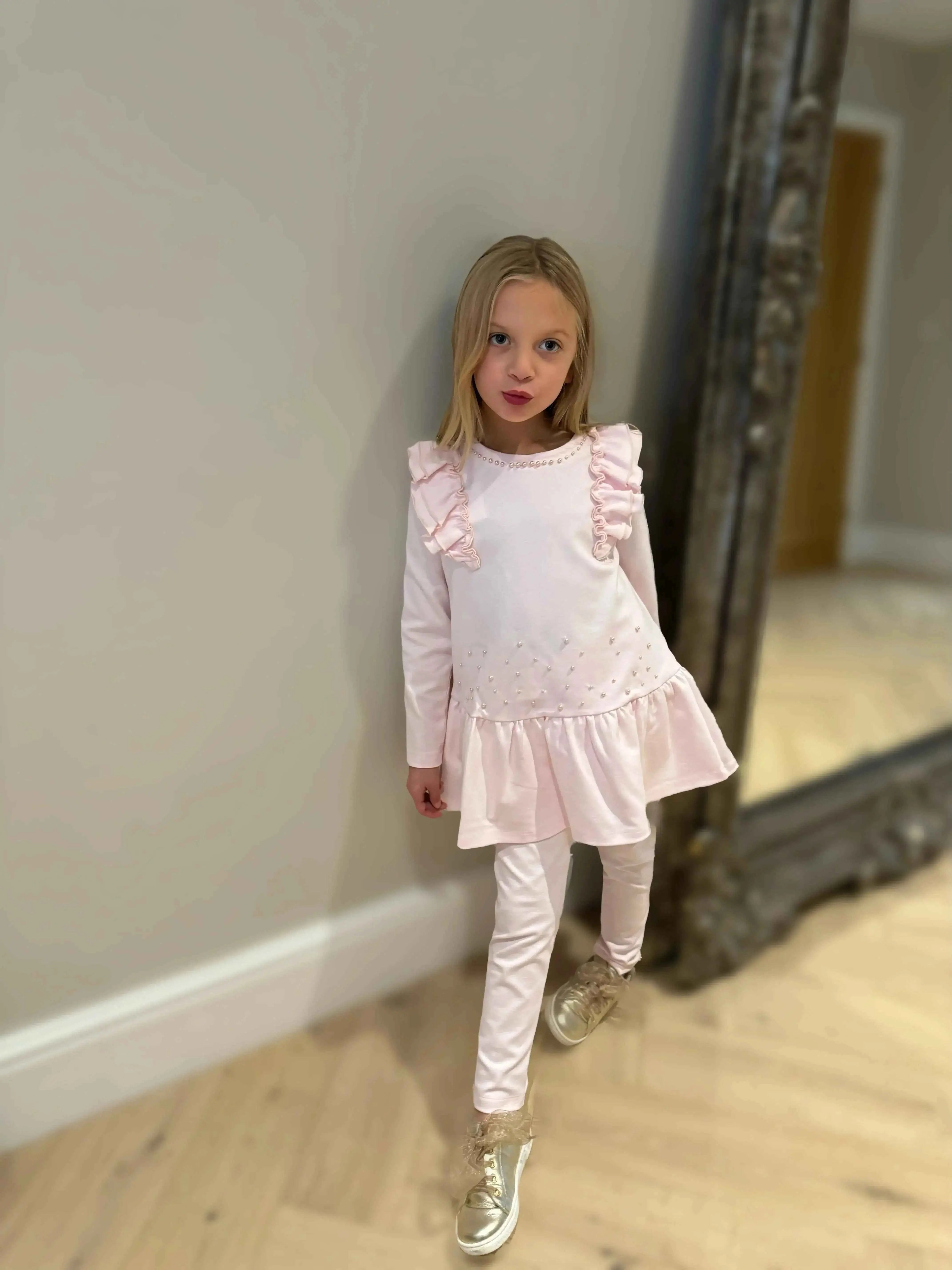 AW24 Bimbalo Girls Pink Pearl Legging Set