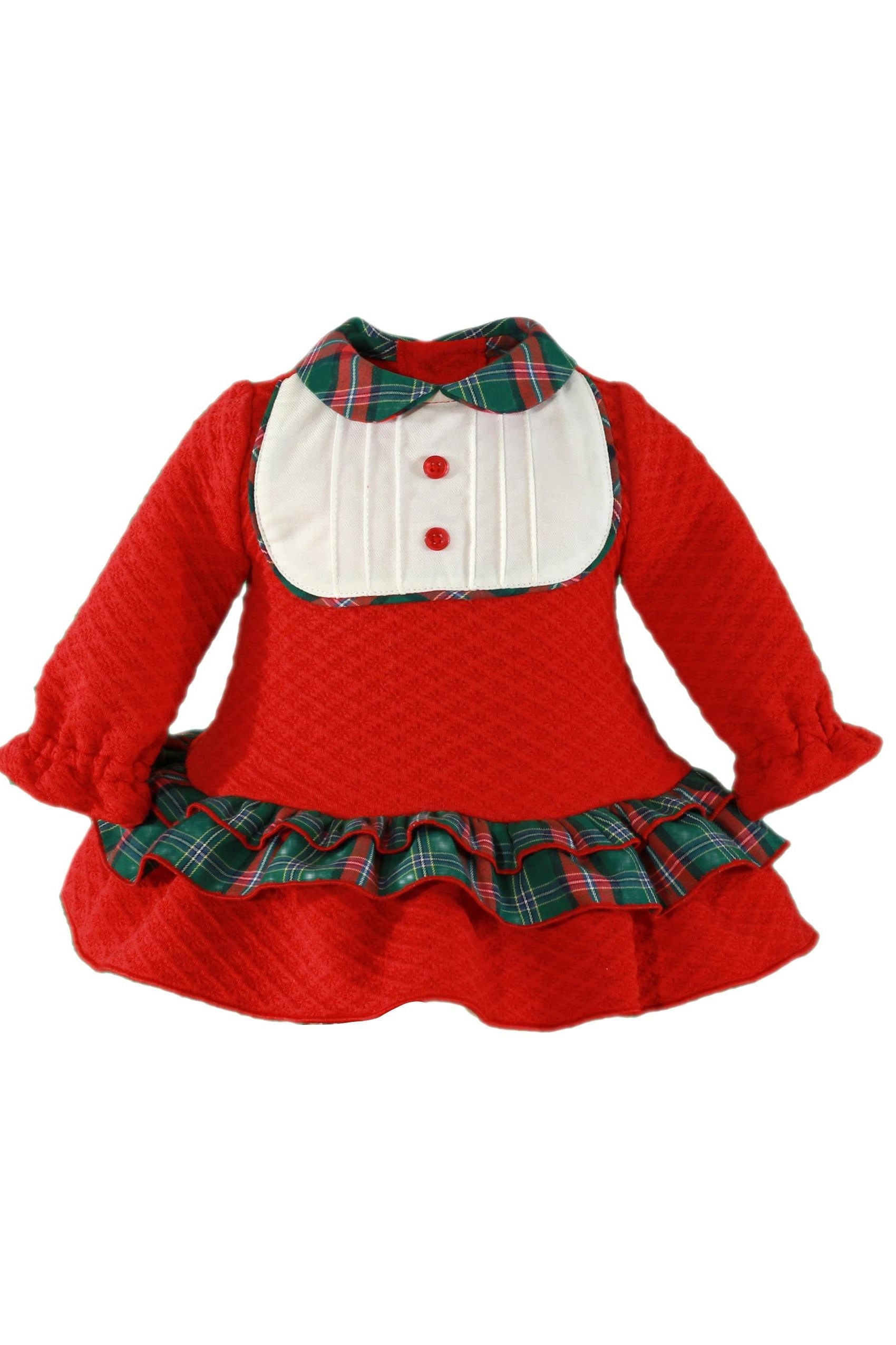 AW24 Miranda Baby Girls Red Tartan Dress 29V Dainty Delilah