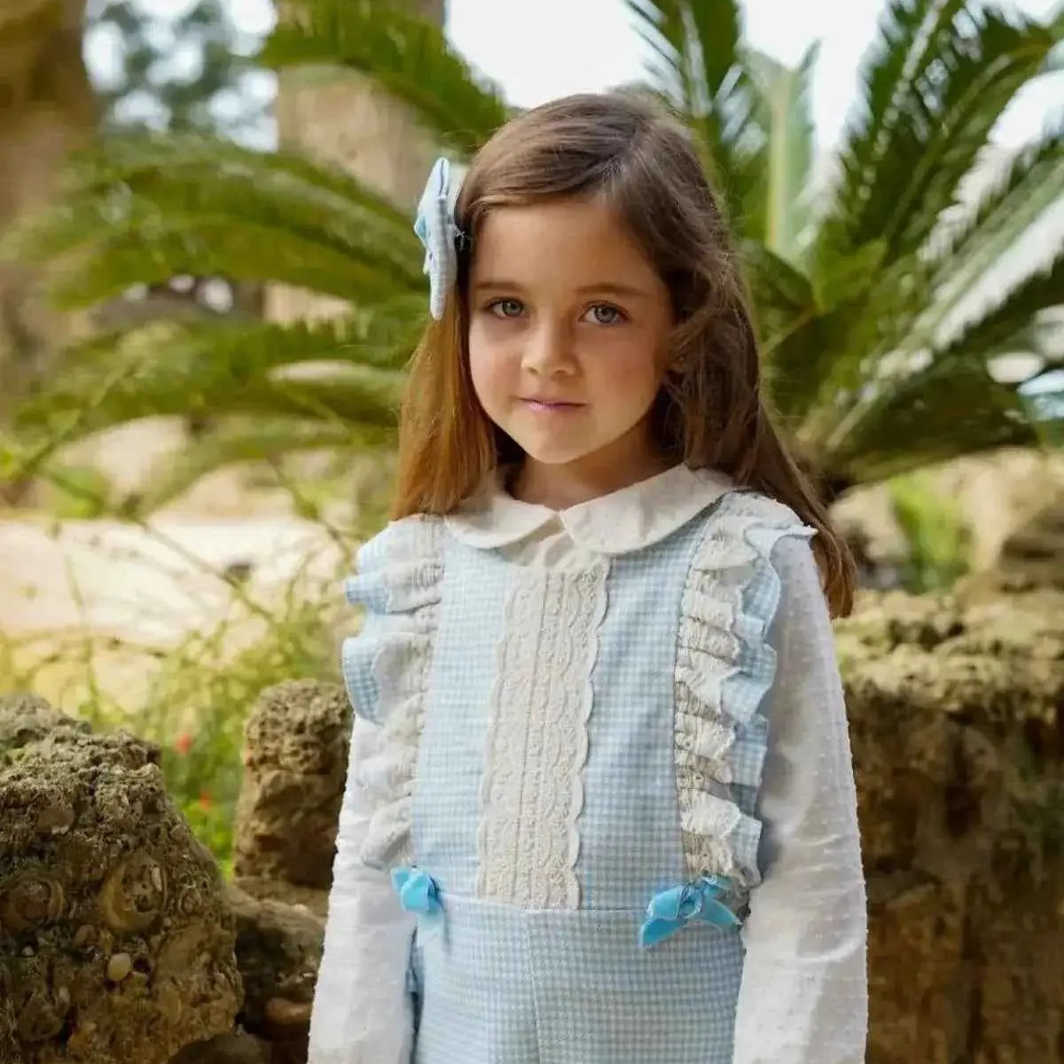 AW25 Babine Blue Gingham Pinafore Set