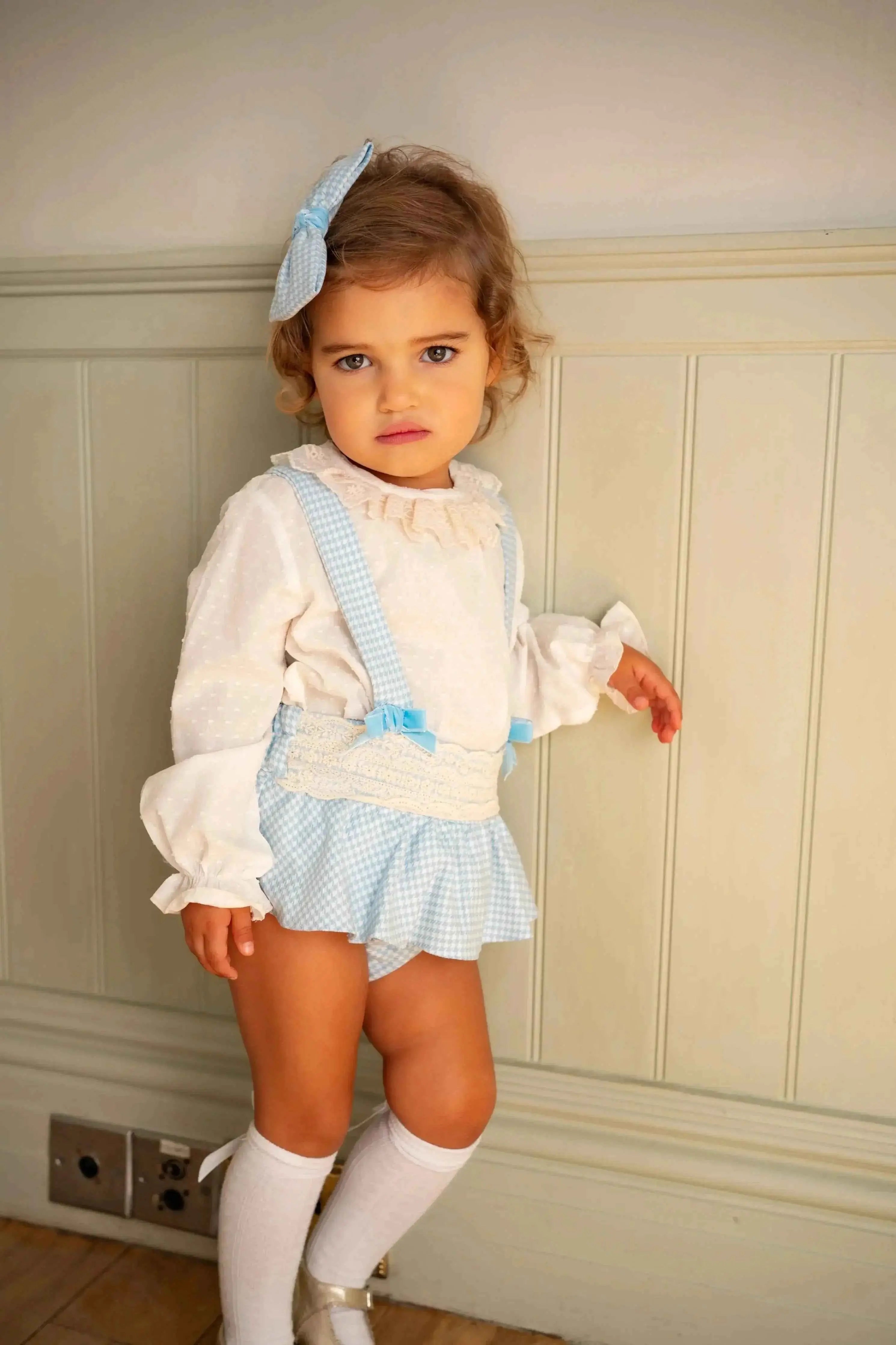 AW25 Babine Girls Blue Gingham Jam Pant Set