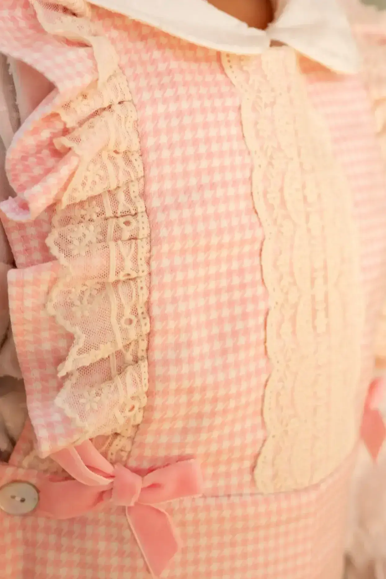 AW25 Babine Pink Gingham Pinafore Set