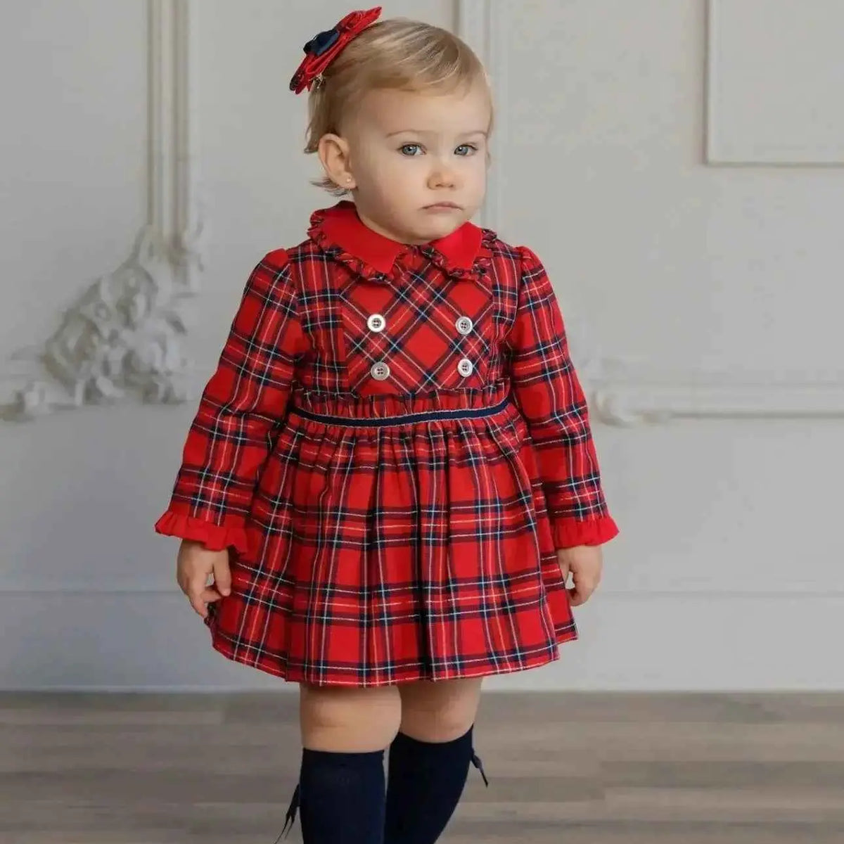 AW25 Miranda Baby Girls Red Tartan Dress - Cute Outfit for Infants Dainty Delilah AW25 Miranda Baby Girls Red Tartan Dress - Cute Outfit for Infants Dainty Delilah