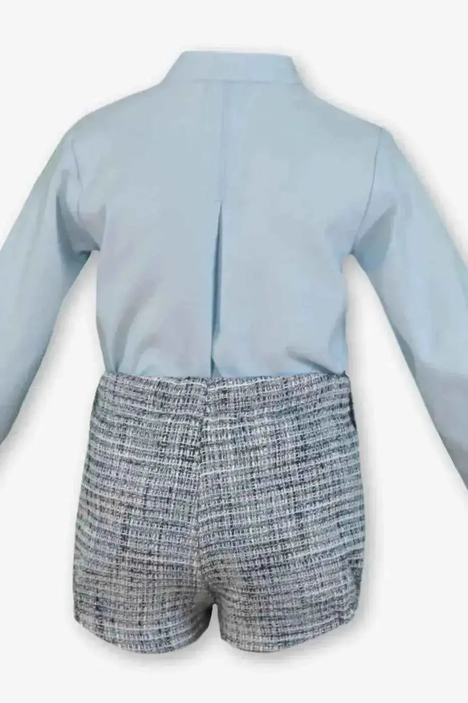 AW25 Miranda Boys Blue Tweed Shirt & Short Set