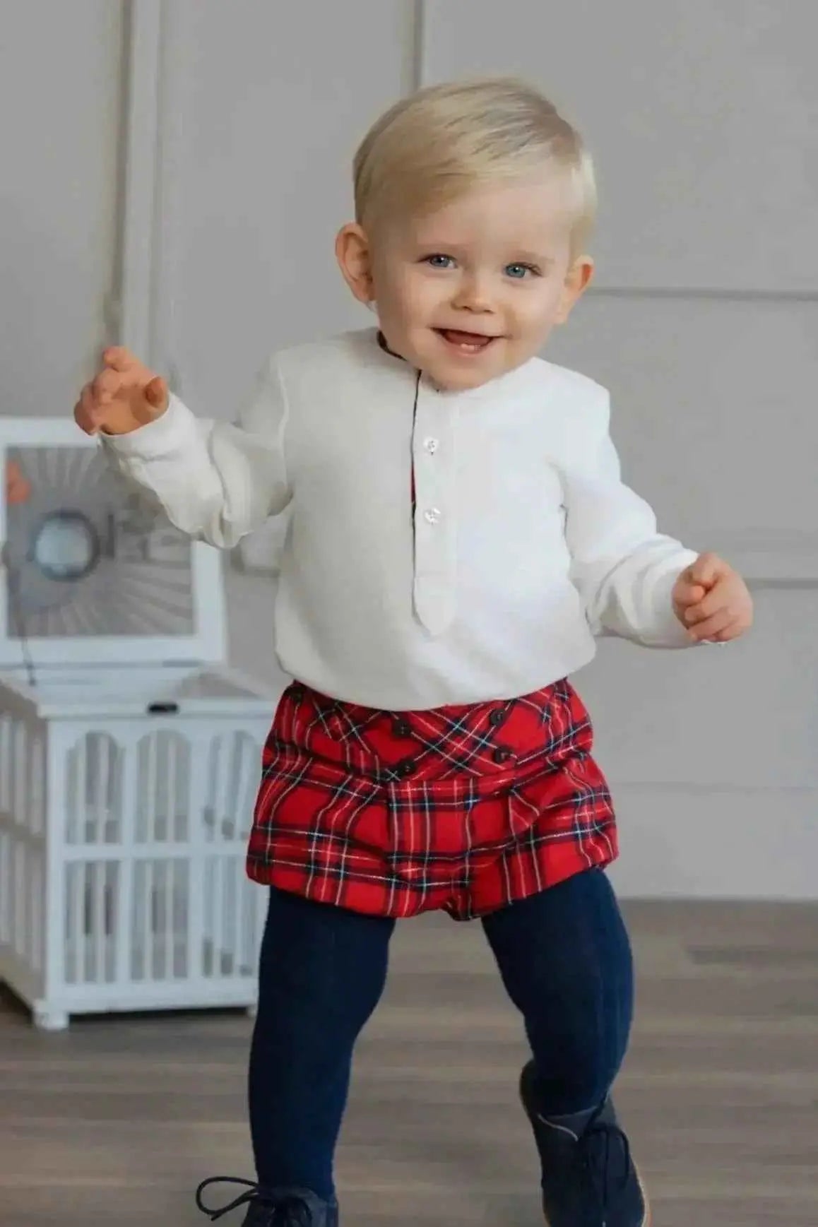 AW25 Miranda Boys Tartan Shirt & Short Set