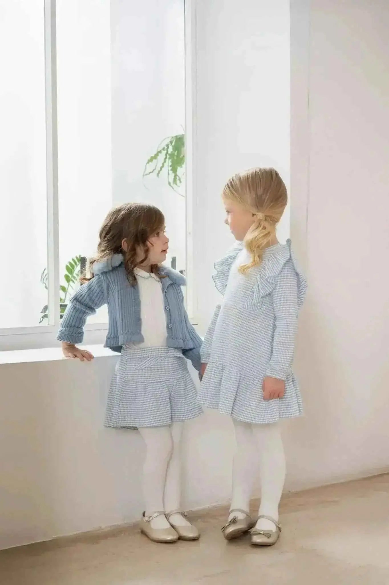 AW25 Miranda Girls Blue Check Dress – Stylish & Comfortable Kids' Fashion