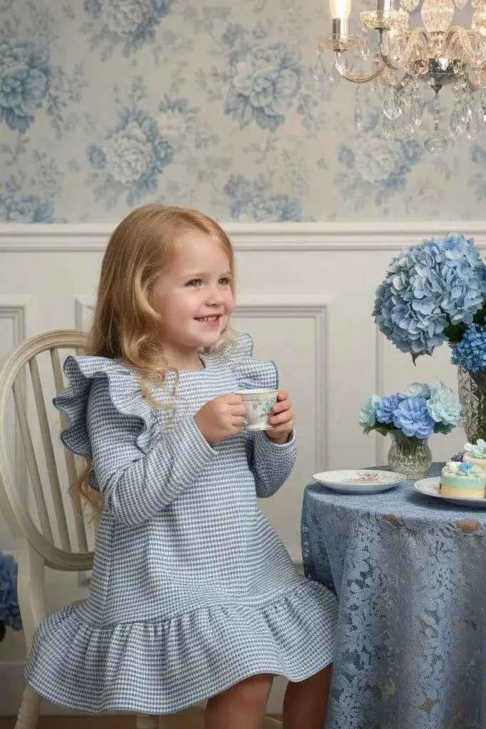 AW25 Miranda Girls Blue Check Dress – Stylish & Comfortable Kids' Fashion