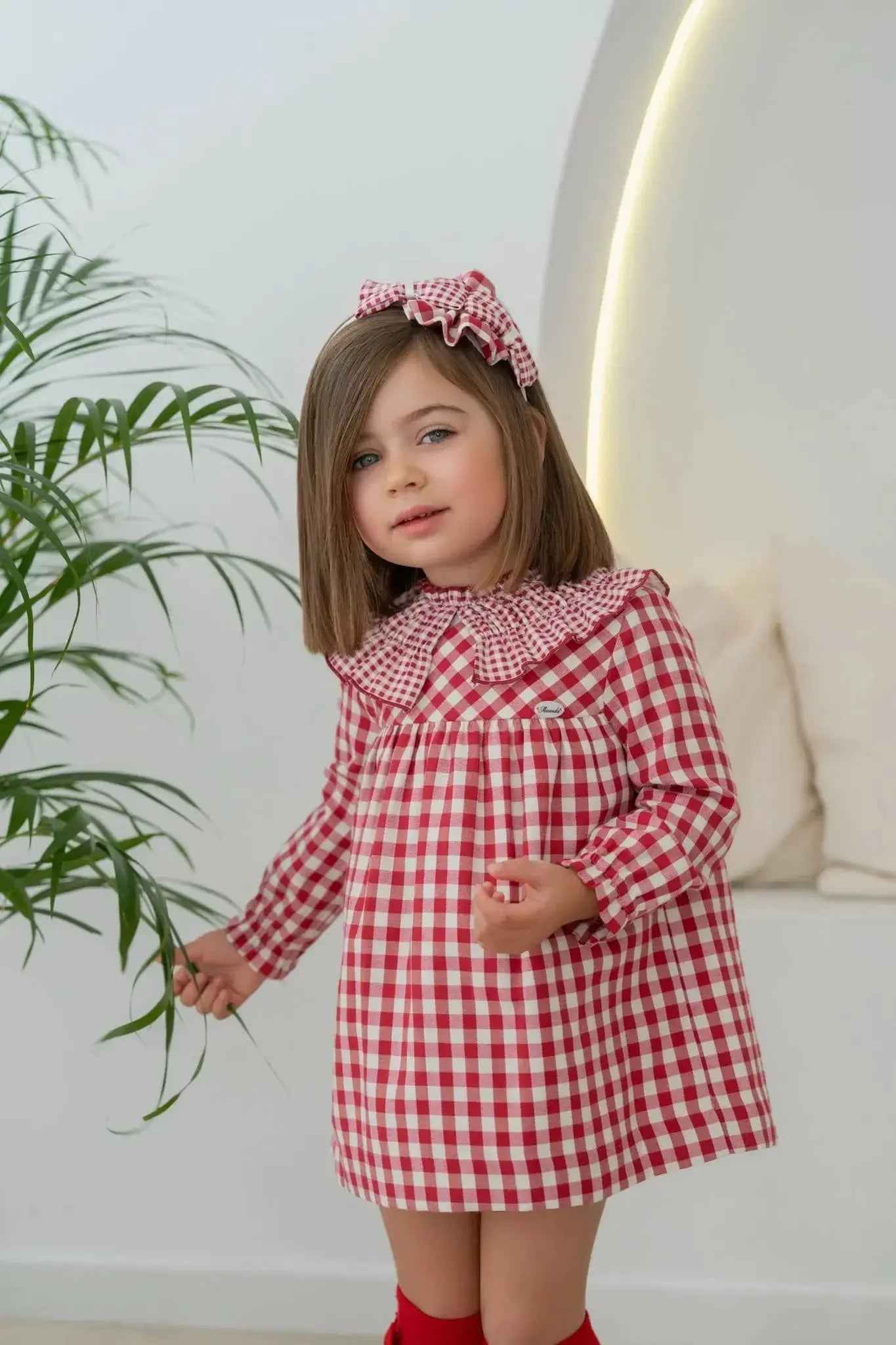 AW25 Miranda Girls Red Gingham Dress - Stylish & Comfortable Summer Dress for Kids